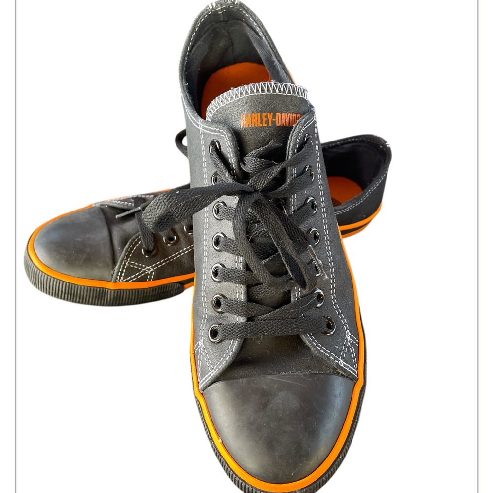 Harley-Davidson Black and Orange Sneakers